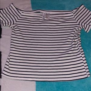H&M off the shoulder striped top